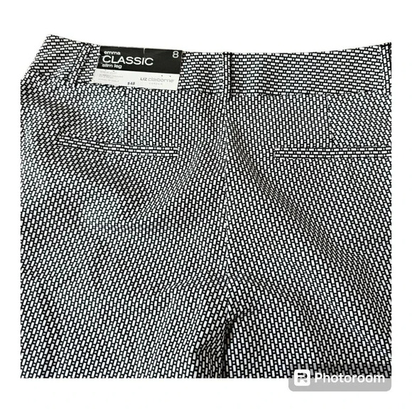 Liz Claiborne Emma Classic Ankle Womens Dress Pants Size 8 Black White NWT - Picture 6 of 14